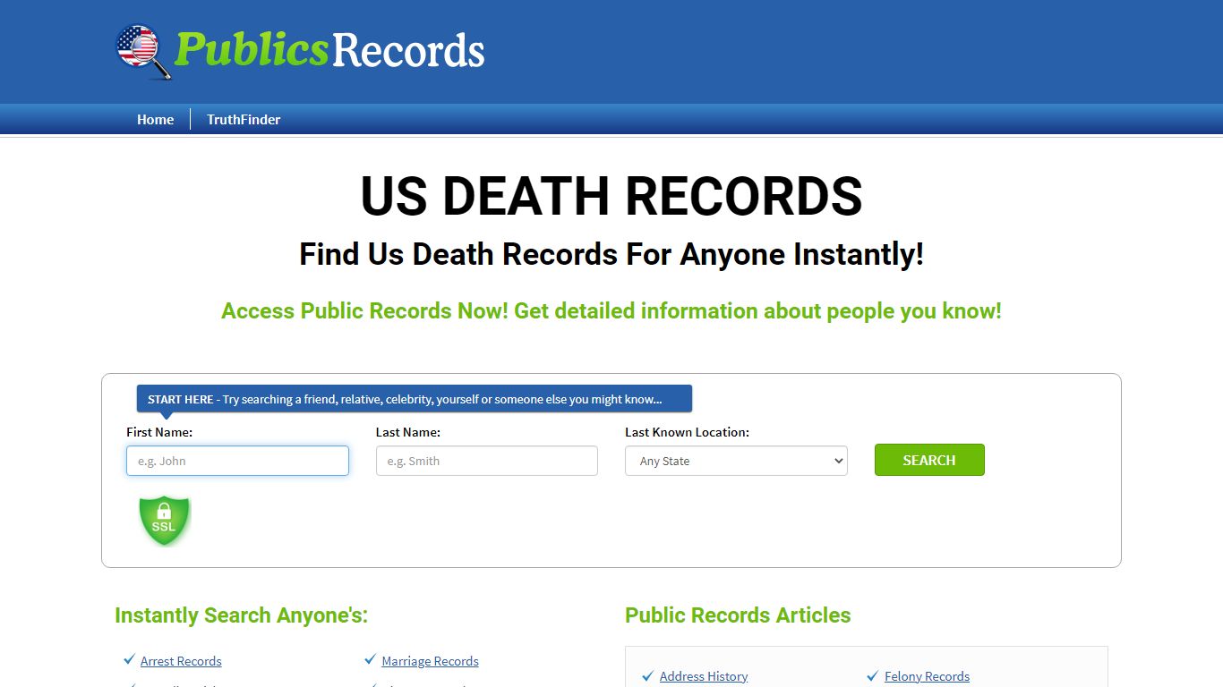 Find Us Death Records For Anyone - publicsrecords.com